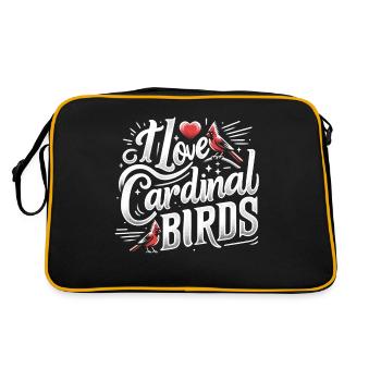 Cardinal Rouge Cardinal Oiseau Rouge Cardinal - Sac Retro - noir/or - Dos