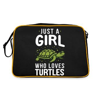Turtle Sea Turtle Turtle Animal - Retro Bag - black/gold - Back