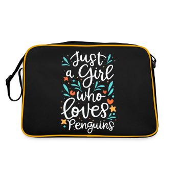 Pinguin Pinguine Tier - Retro Tasche - Schwarz/Gold - Hinten