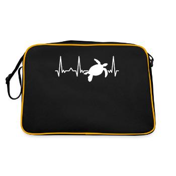 Turtle Sea Turtle Turtle Animal - Retro Bag - black/gold - Back