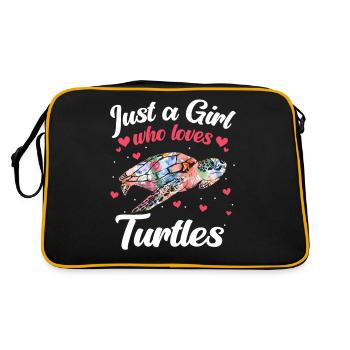 Turtle Sea Turtle Turtle Animal - Retro Bag - black/gold - Back