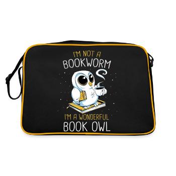 Bücher Buch lesen Bücherei Bibliothek Bücherwurm - Retro Tasche - Schwarz/Gold - Hinten