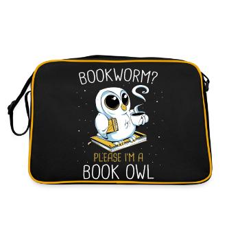 Bücher Buch lesen Bücherei Bibliothek Bücherwurm - Retro Tasche - Schwarz/Gold - Hinten