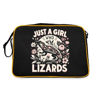 Lézard Reptile Lézards Animal - Sac Retro - noir/or - Dos