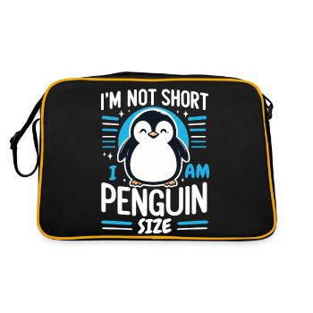Pinguin Pinguine Tier - Retro Tasche - Schwarz/Gold - Hinten
