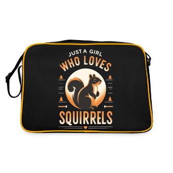 Squirrel Animal Rodent - Retro Bag - black/gold - Back