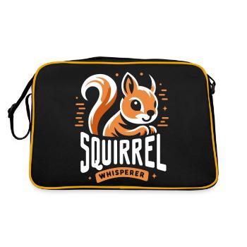 Squirrel, Animal, Rodent - Retro Bag - black/gold - Back