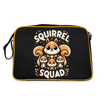 Squirrel, Animal, Rodent - Retro Bag - black/gold - Back