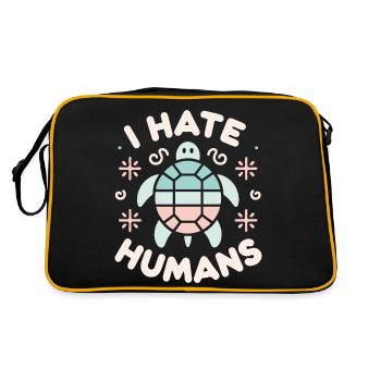 Turtle Sea Turtle Turtle Animal - Retro Bag - black/gold - Back