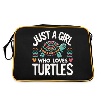 Turtle Sea Turtle Turtle Animal - Retro Bag - black/gold - Back