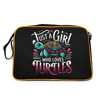 Turtle Sea Turtle Turtle Animal - Retro Bag - black/gold - Back