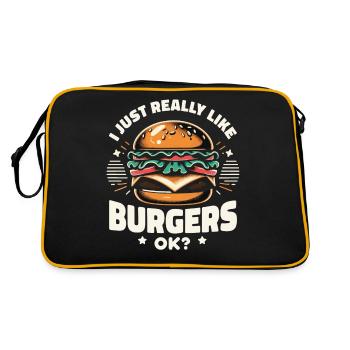 Burger Restauration rapide Hamburger Cheesburger Burgers - Sac Retro - noir/or - Dos