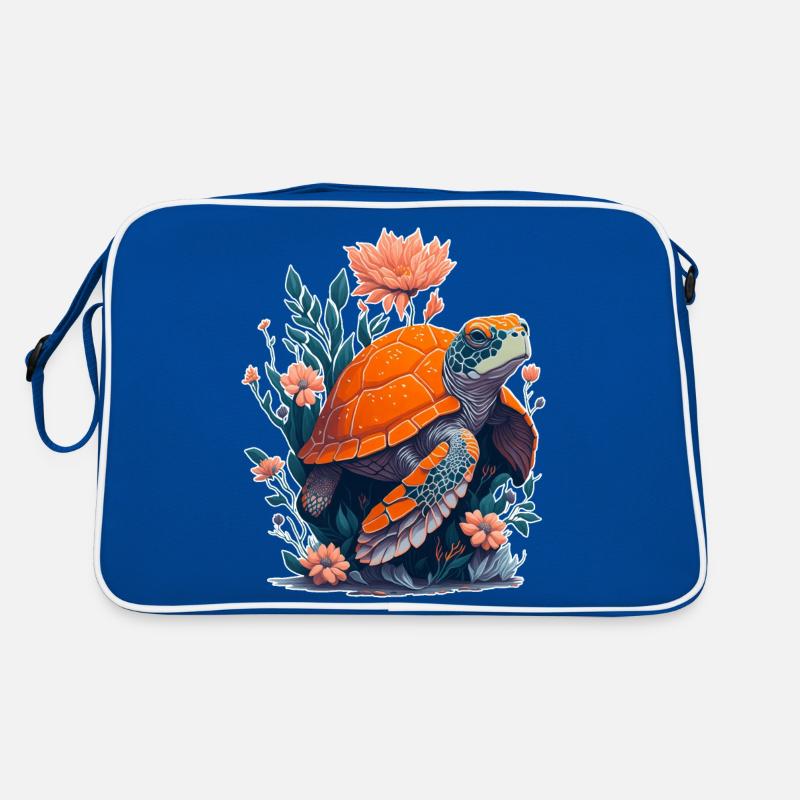 Motif Fleurs Tortue Sac Retro