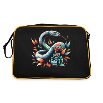 Snake Snake Animal - Retro Bag - black/gold - Back