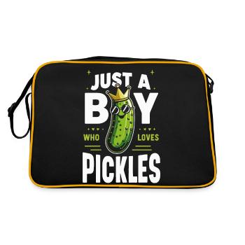 Gurke Essiggurke Gewürzgurke Essen Dill - Retro Tasche - Schwarz/Gold - Hinten