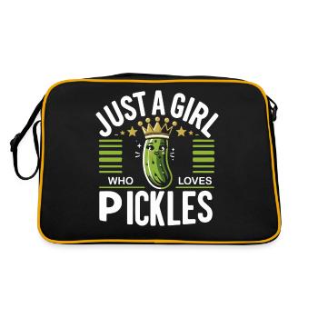 Gurke Essiggurke Gewürzgurke Essen Dill - Retro Tasche - Schwarz/Gold - Hinten
