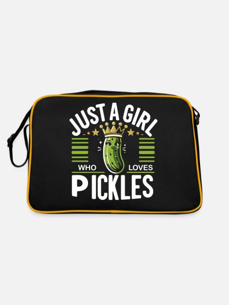 Cucumber, Pickle, Pickle, Food Dill - Retro Bag - black/gold - Back