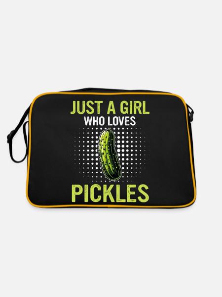 Cucumber, Pickle, Pickle, Food Dill - Retro Bag - black/gold - Back