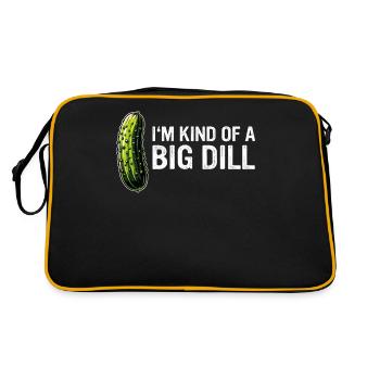 Gurke Essiggurke Gewürzgurke Essen Dill - Retro Tasche - Schwarz/Gold - Hinten