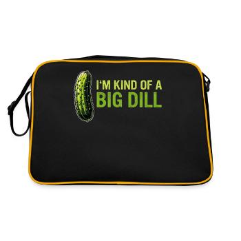 Gurke Essiggurke Gewürzgurke Essen Dill - Retro Tasche - Schwarz/Gold - Hinten