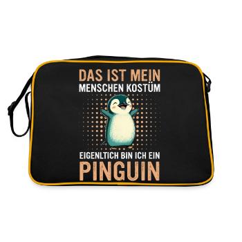 Pingouin, petits pingouins, manchot empereur - Sac Retro - noir/or - Dos