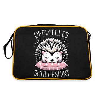 Igel Weißbauchigel Tier Stachel Igel - Retro Tasche - Schwarz/Gold - Hinten