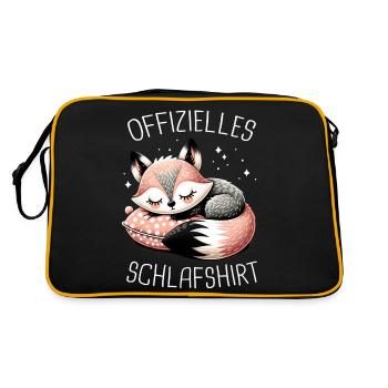 fox, foxes, wild animal, forest animal, red fox - Retro Bag - black/gold - Back