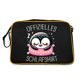 Pingouin, petits pingouins, manchot empereur - Sac Retro - noir/or - Dos