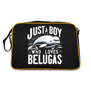 Beluga Whale Ocean Belugas Whales - Retro Bag - black/gold - Back
