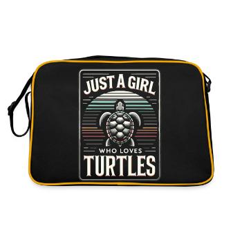 Turtle Sea Turtle Turtle Animal - Retro Bag - black/gold - Back