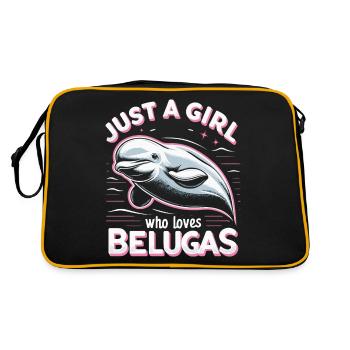 Beluga Whale Ocean Belugas Whales - Retro Bag - black/gold - Back