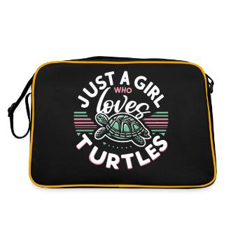 Turtle Sea Turtle Turtle Animal - Retro Bag - black/gold - Back