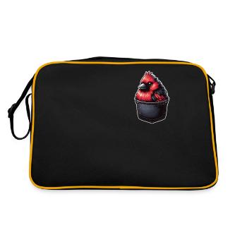 Cardinal Rouge Cardinal Oiseau Rouge Cardinal - Sac Retro - noir/or - Dos
