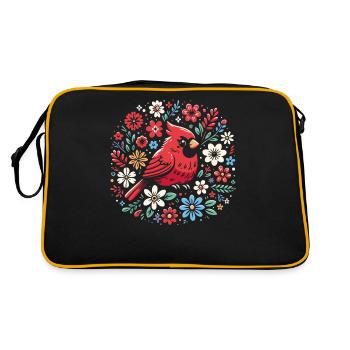 Cardinal Rouge Cardinal Oiseau Rouge Cardinal - Sac Retro - noir/or - Dos