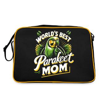 Parakeet, Budgerigar, Bird, Animal - Retro Bag - black/gold - Back