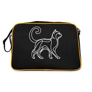Chat, Amoureux Des Chats, Propriétaire De Chat, Chaton - Sac Retro - noir/or - Dos