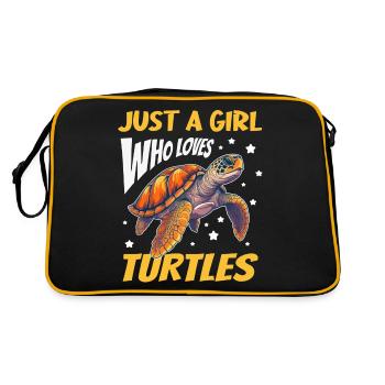 Turtle Sea Turtle Turtle Animal - Retro Bag - black/gold - Back