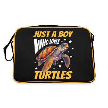 Turtle Sea Turtle Turtle Animal - Retro Bag - black/gold - Back