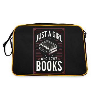 Bücher Buch lesen Bücherei Bibliothek Bücherwurm - Retro Tasche - Schwarz/Gold - Hinten