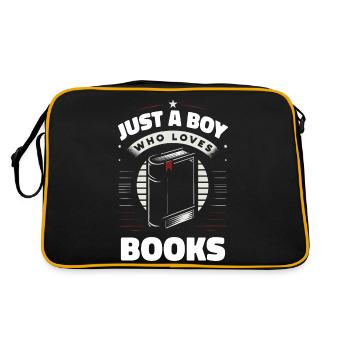 Bücher Buch lesen Bücherei Bibliothek Bücherwurm - Retro Tasche - Schwarz/Gold - Hinten