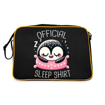 Pinguin Pinguine Tier - Retro Tasche - Schwarz/Gold - Hinten