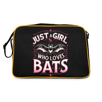 Fledermaus Nachtaktiv Vogel - Retro Tasche - Schwarz/Gold - Hinten