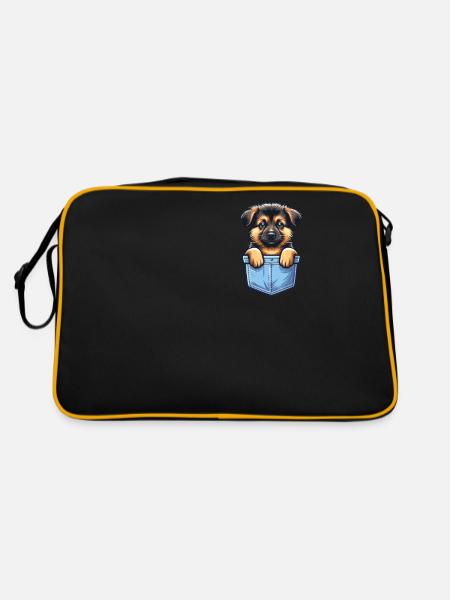 Berger Allemand Malinois - Sac Retro - noir/or - Dos