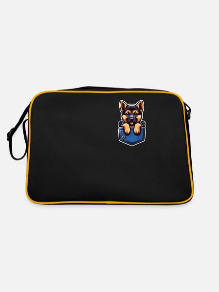 Berger Allemand Malinois - Sac Retro - noir/or - Dos