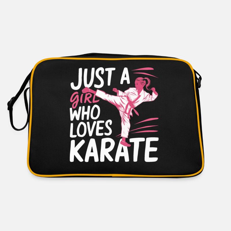 Karate Karatekämpfer Kampfkunst Retro Tasche