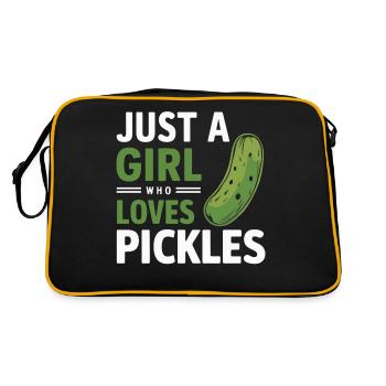 Gurke Essiggurke Gewürzgurke Essen Dill - Retro Tasche - Schwarz/Gold - Hinten