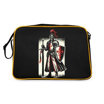 Deus Vult Crusader Templar Medieval - Retro Bag - black/gold - Back
