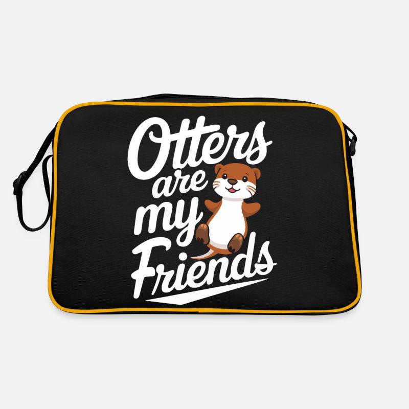 Otter Seeotter - Retro Tasche - Schwarz/Gold