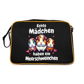 Guinea Pig Shorthair Longhair Crested Dogs - Retro Bag - black/gold - Back