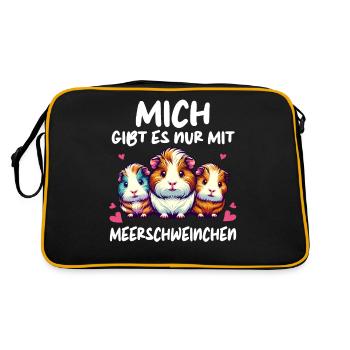 Guinea Pig Shorthair Longhair Crested Dogs - Retro Bag - black/gold - Back